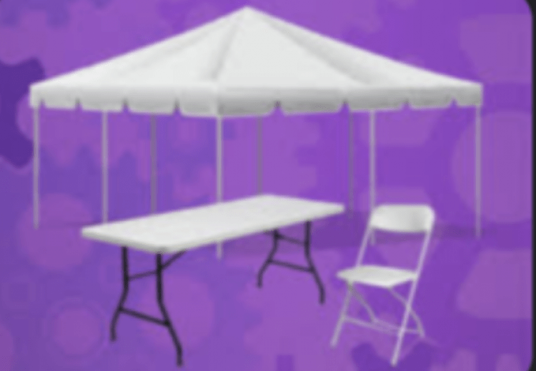 Tent, Table, Chairs, & Party Equipment
