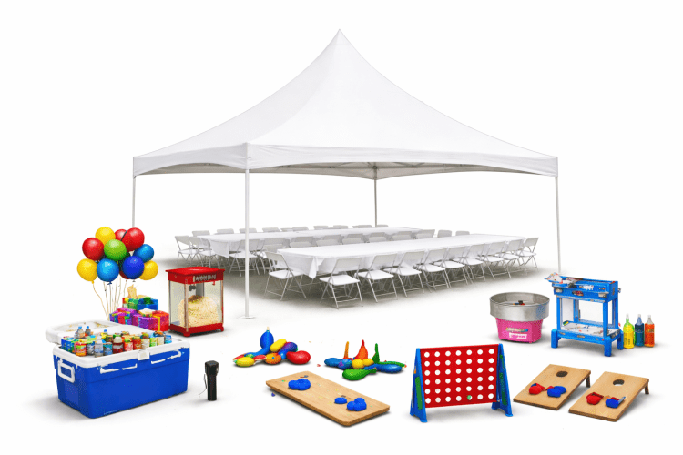 Tent, Table, Chairs, & Party Equipment